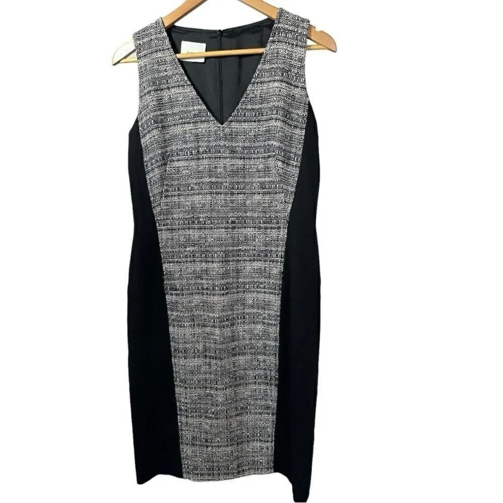 AKRIS PUNTO Women'sβV-Neck Sleeveless Sheath Dress Black Sizeβ8